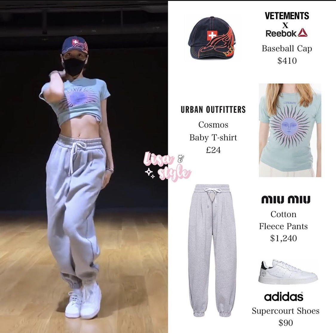 Kể cả trong những video vũ đạo, Lisa cũng lựa chọn kết hợp các item của Miu Miu cùng một số thương hiệu khác.