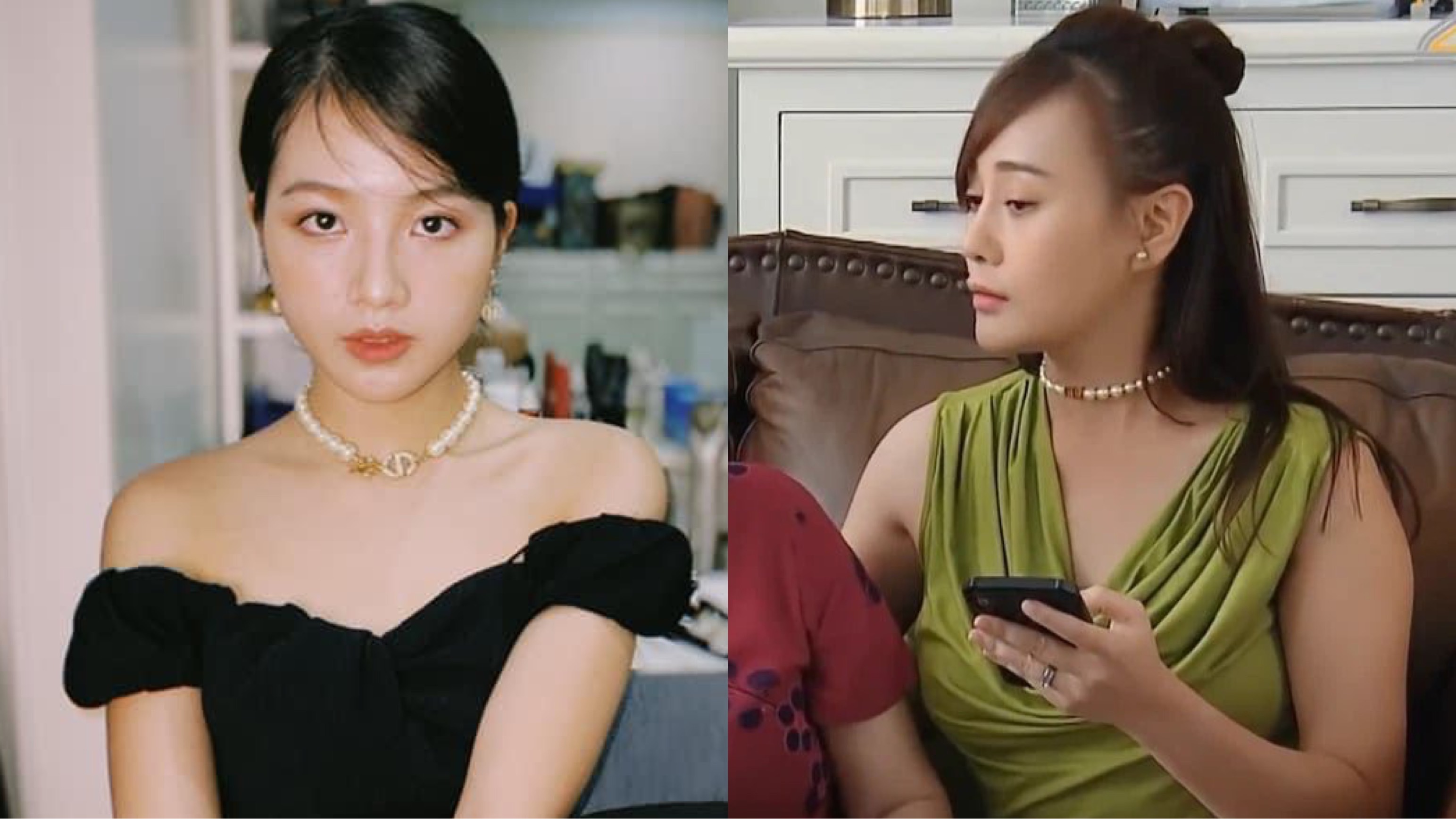 Diệp (Hương vị tình thân) khoe visual sang chảnh khi "đụng hàng" choker với chị Nam