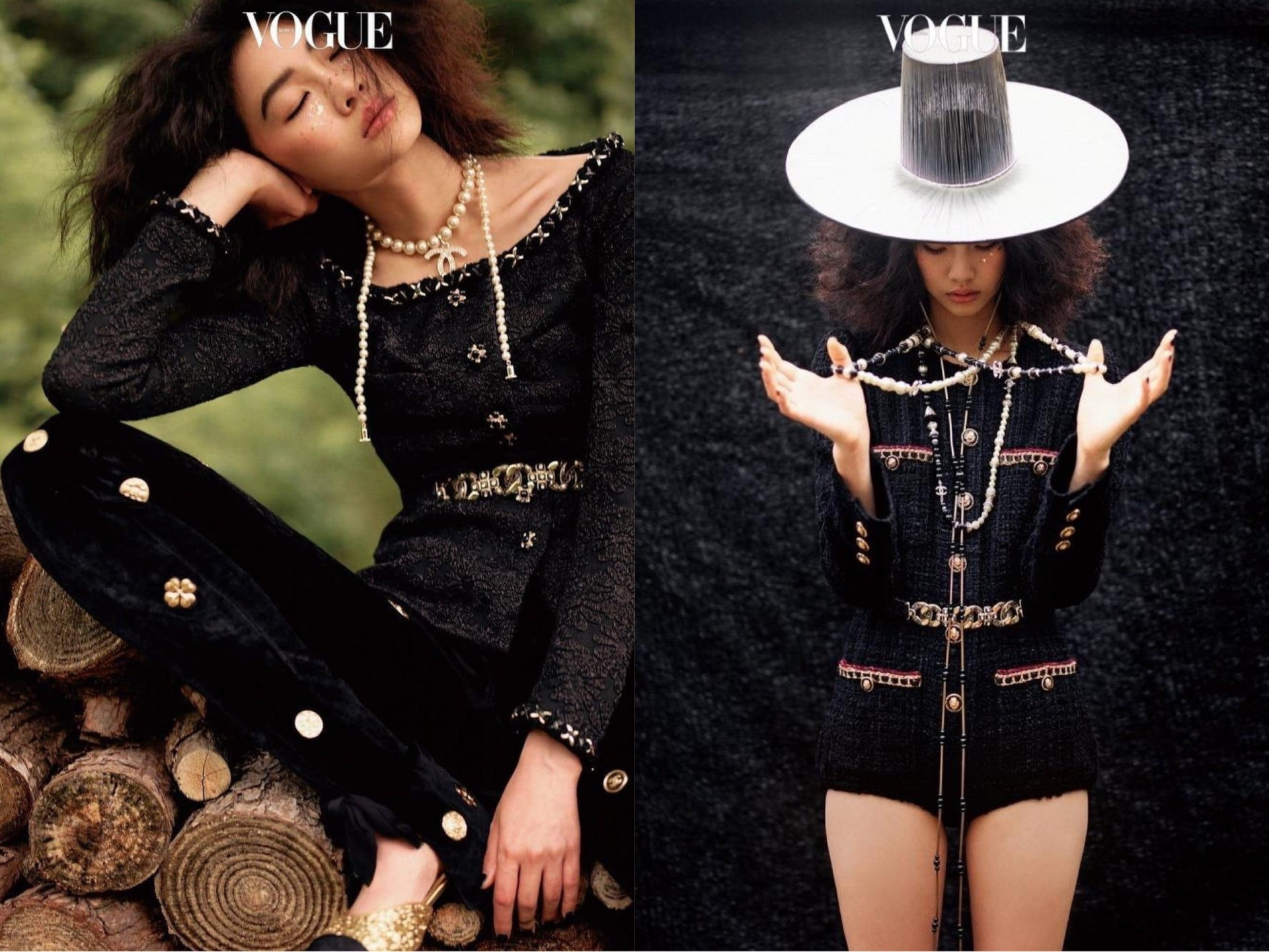 Cách đây không lâu, netizen cũng nhận ra mỹ nhân 'Squid Game' diện trang phục của nhà mốt Chanel khi hoá thân thành cô phù thuỷ nhỏ trên tạp chí Vogue.