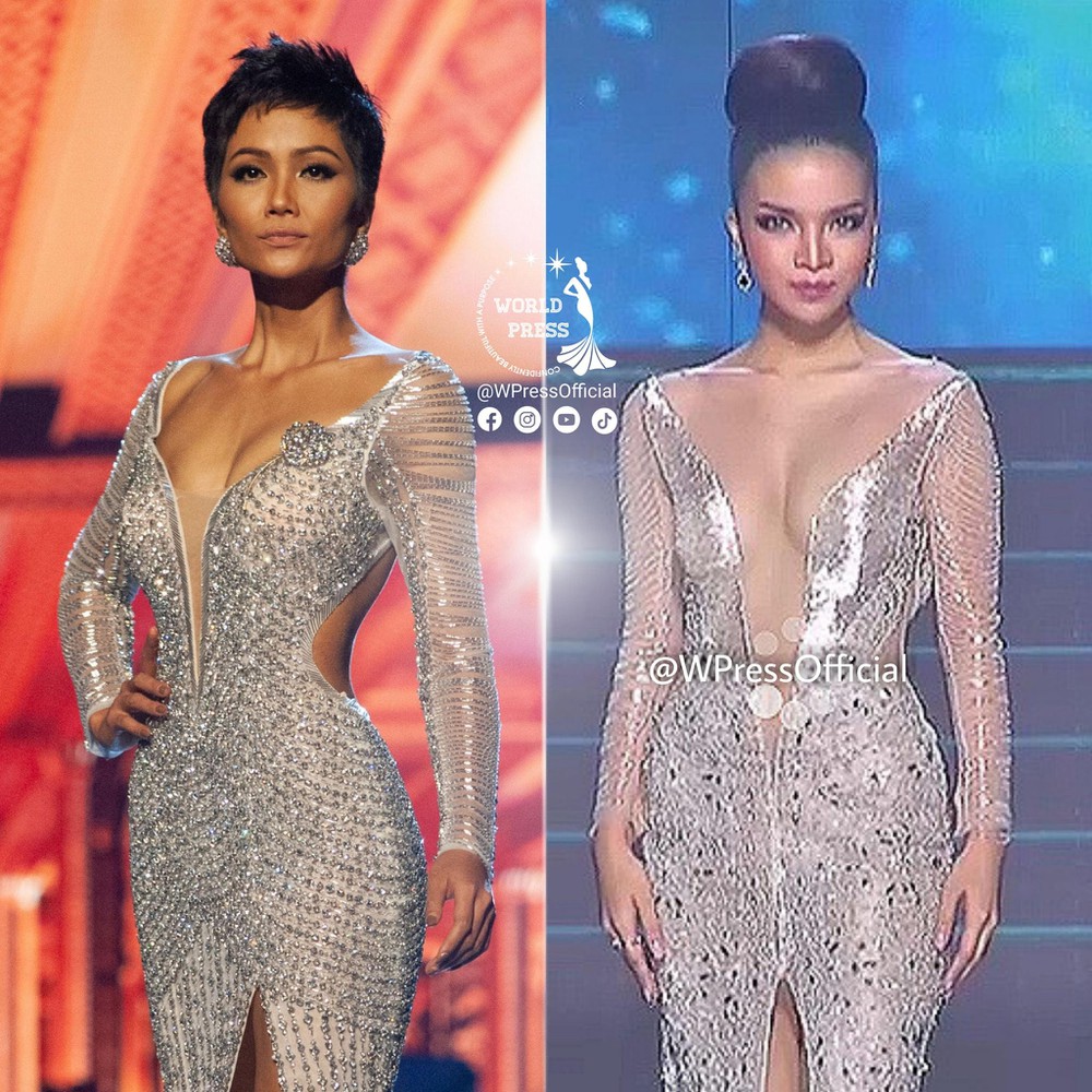 Chiếc đầm được một thí sinh diện trong đêm bán kết cuộc thi Miss Universe Thailand 2021 giống đến 90% thiết kế mà H'Hen Niê từng mặc.