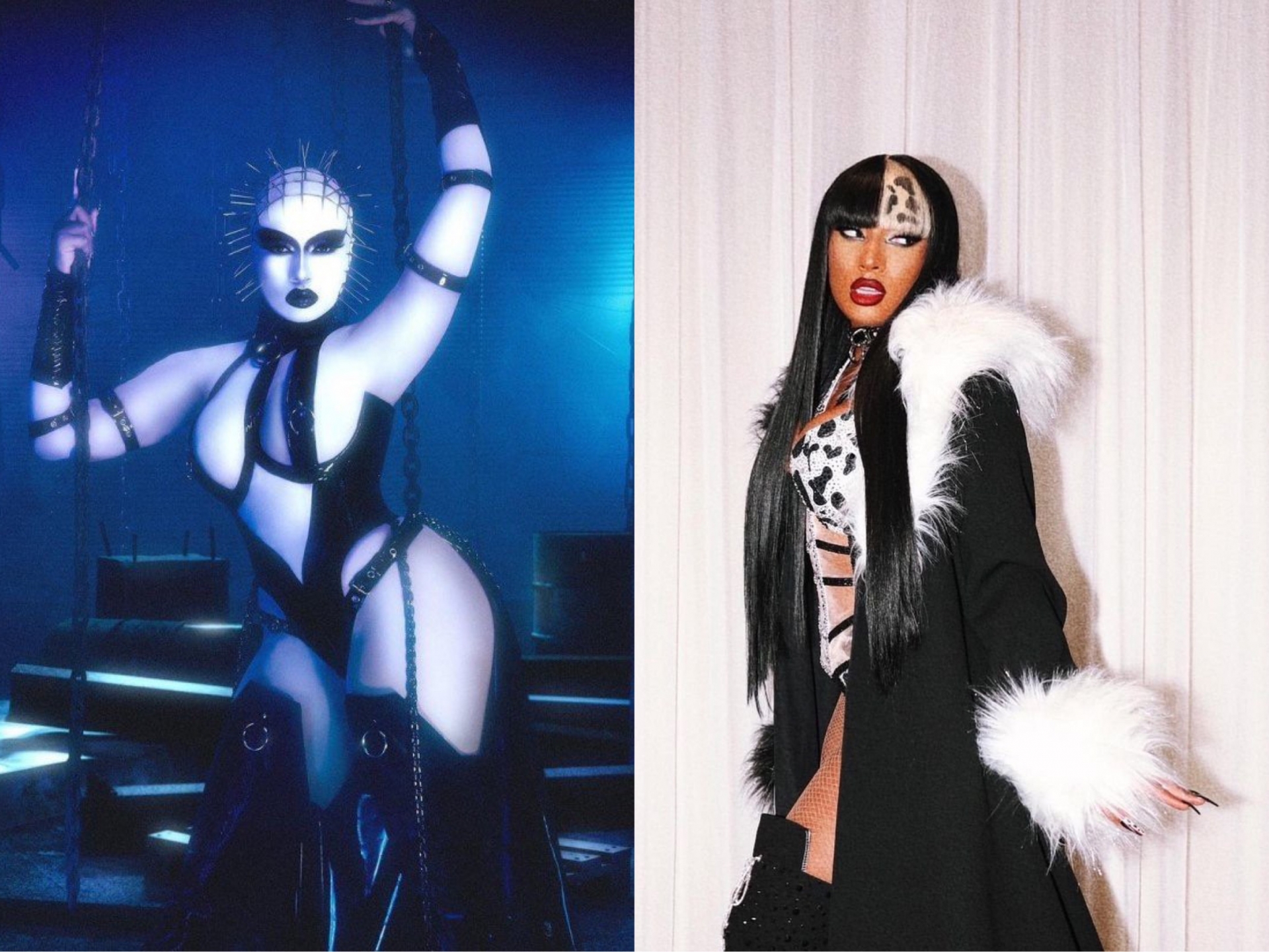 Netizen còn chưa kịp hết 'sốc' trước màn hoá thân thành nhân vật Pinhead sexy và rùng rợn thì rapper Megan Thee Stalliion lại mang đến tạo hình vừa nổi loạn, vừa quyến rũ khi hoá trang thành cô nàng Cruella de Vil. 