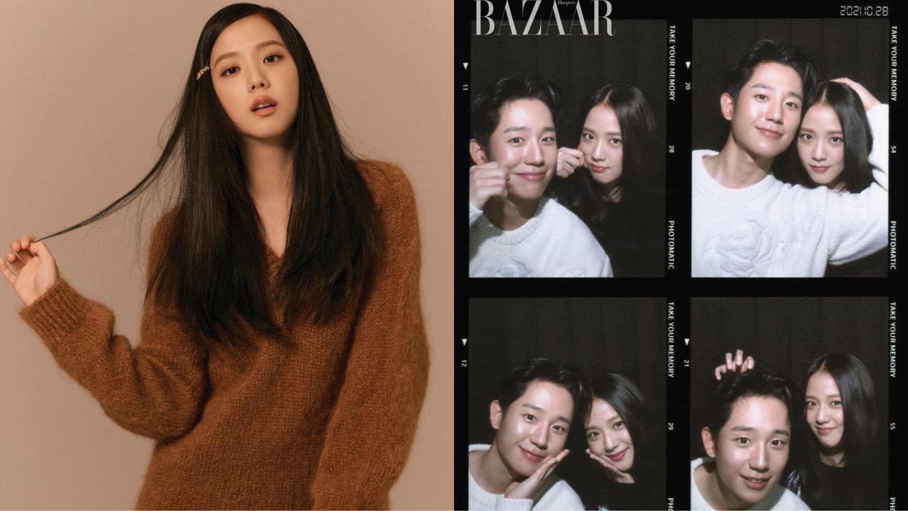 Jisoo BLACKPINK và "người yêu màn ảnh" Jung Hae In cực tình tứ trên tạp chí Harper's Bazaar