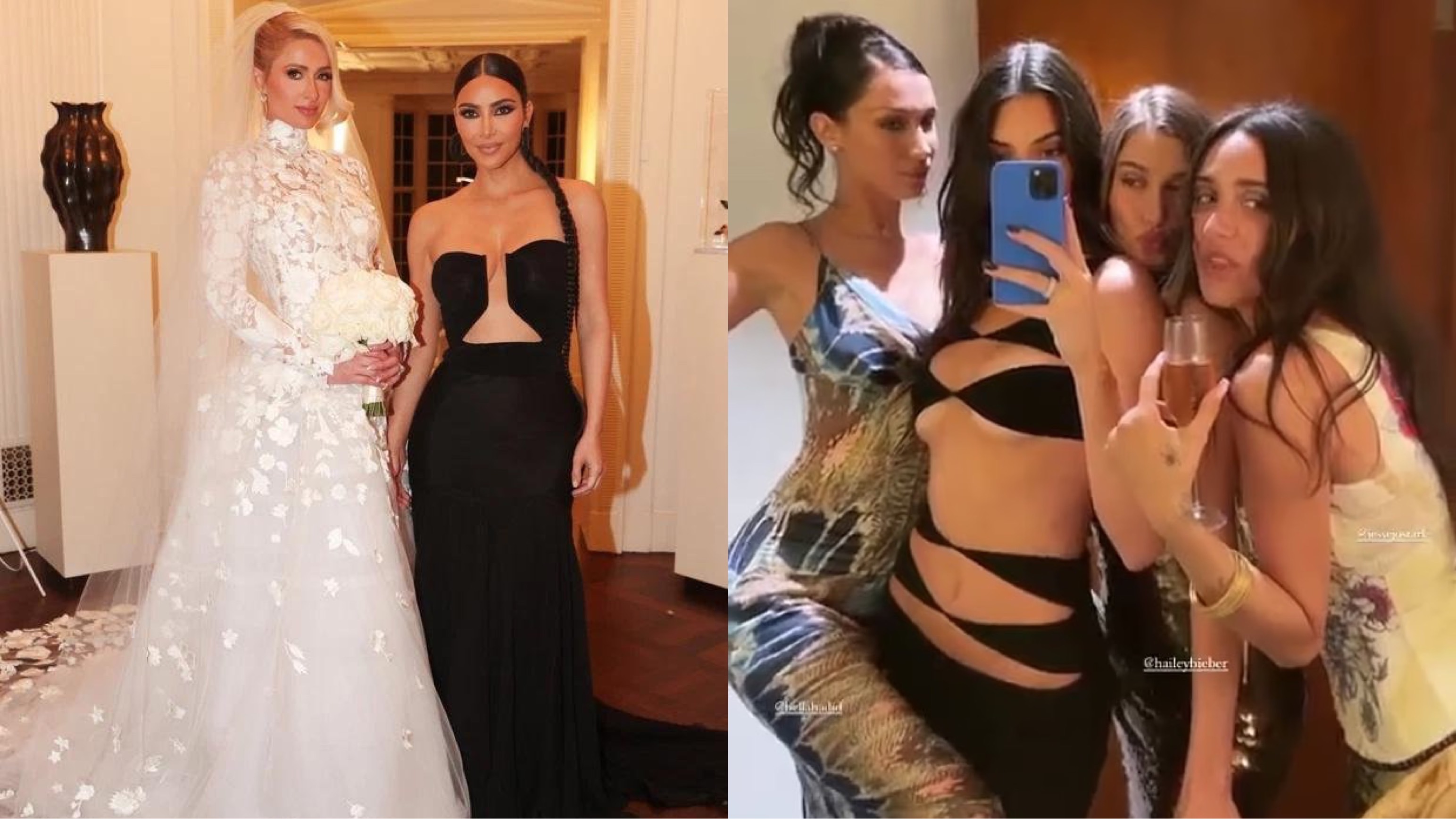 Đi đám cưới nhưng chị em Kim Kardashian, Kendall Jenner quyết tâm giật hết spotlight