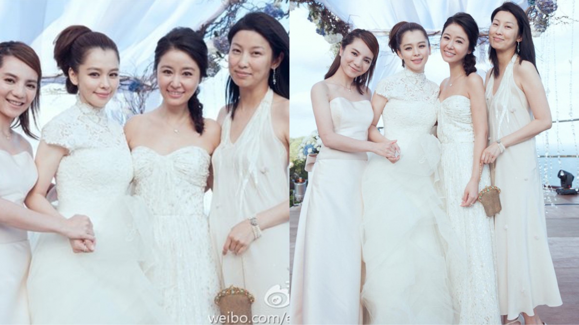 Lâm Tâm Như cũng từng là 'tội đồ' khi làm phù dâu trong đám cưới của nữ diễn viên Từ Nhược Tuyên. Diện chiếc váy quây màu trắng lại đứng ở trung tâm, nhiều người lầm tưởng cô mới là nhân vật chính.