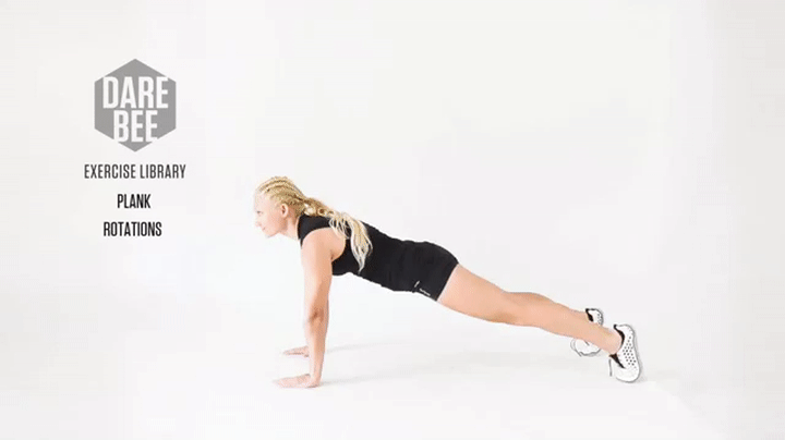 Động tác Plank Rotation sẽ tác động đến cả phần ngực và phần cơ bụng.