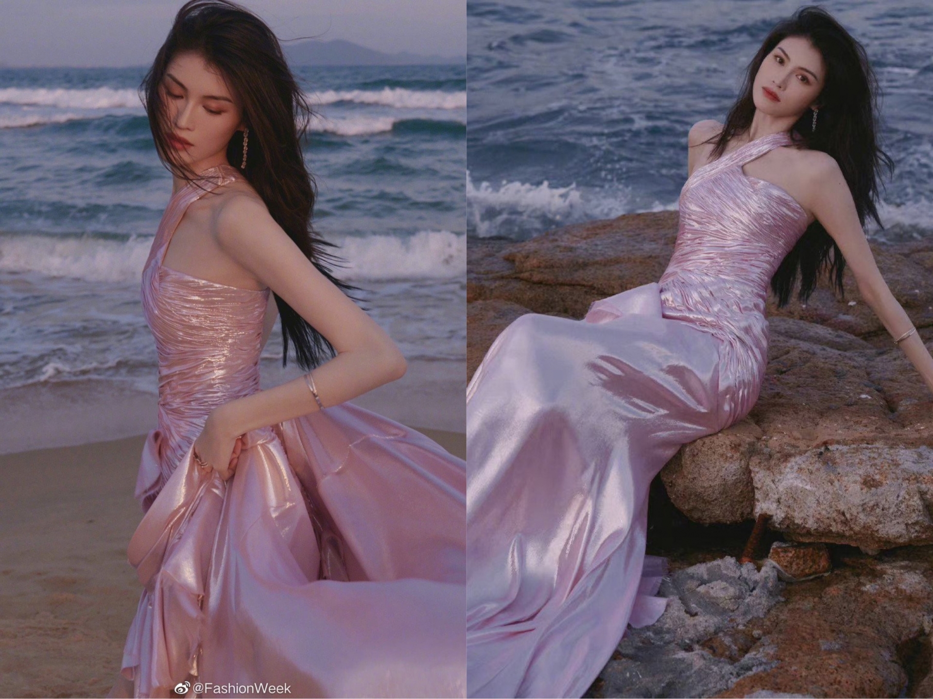 'Thiên thần' Victoria's Secret Hà Tuệ hoá thành nàng tiên cá cực xinh đẹp bên bờ biển trong chiếc váy quyến rũ màu hồng. Chẳng cần trang điểm hay làm tóc cầu kì nhưng 'chân dài' vẫn khiến dân tình 'đổ rầm rầm' với gương mặt cực thanh tú.