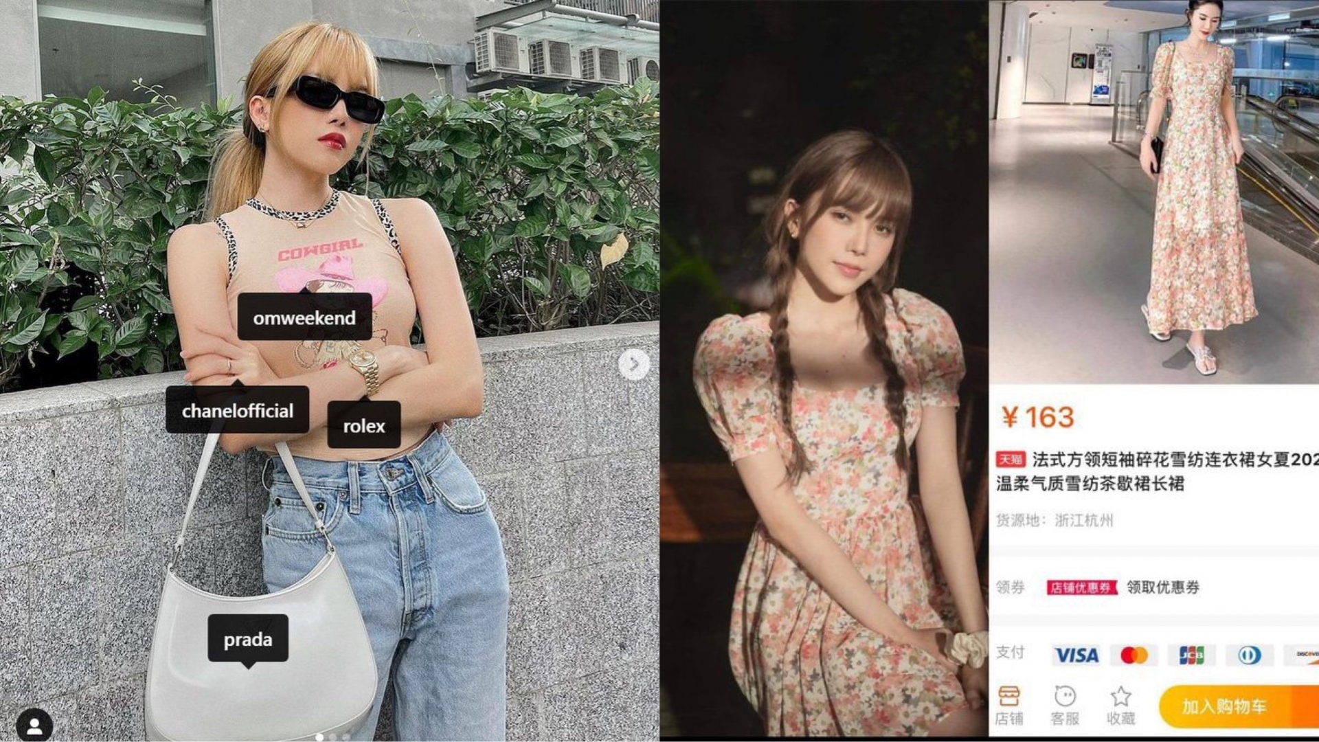 Từ một quý cô sành điệu sở hữu loạt item hàng hiệu đắt đỏ, Thiều Bảo Trâm bỗng 'quay xe' chuyển sang kết thân với loạt váy hoa Taobao giá cả bình dân khiến netizen không ngừng bàn tán.