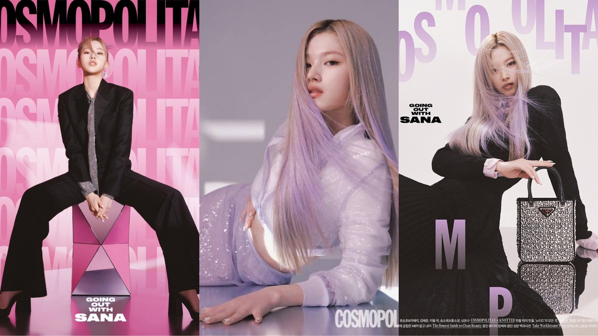 Xuất hiện trên bìa tạp chí Cosmopolitan Korea, Sana gây bất ngờ khi thể hiện sự sang chảnh, cá tính khác hẳn với hình ảnh ngọt ngào mọi khi. Netizen cũng phải công nhận rằng thần thái của cô nàng cực kì hợp với style của Prada.