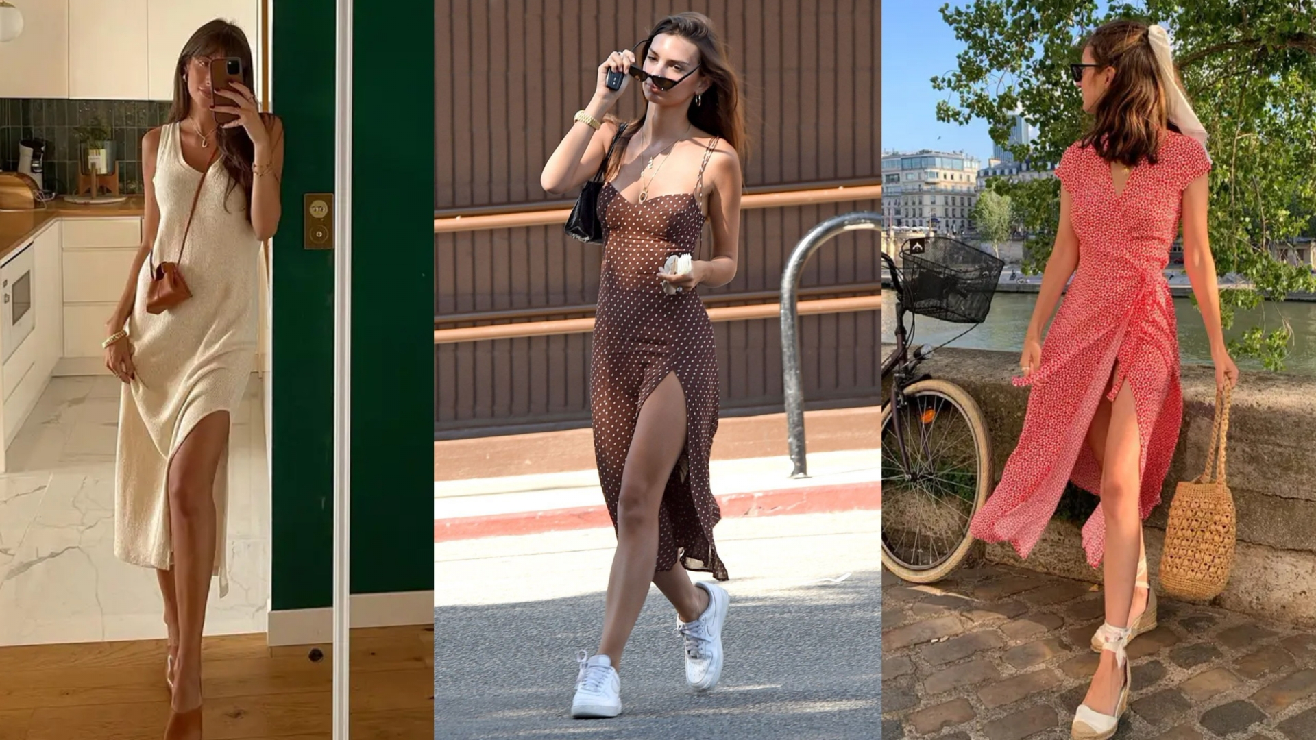 Váy xẻ tà - Vũ khí giúp gái Pháp tỏa sáng trong mùa hè, vừa gợi cảm lại vừa thướt tha tựa nàng thơ - Ảnh 1