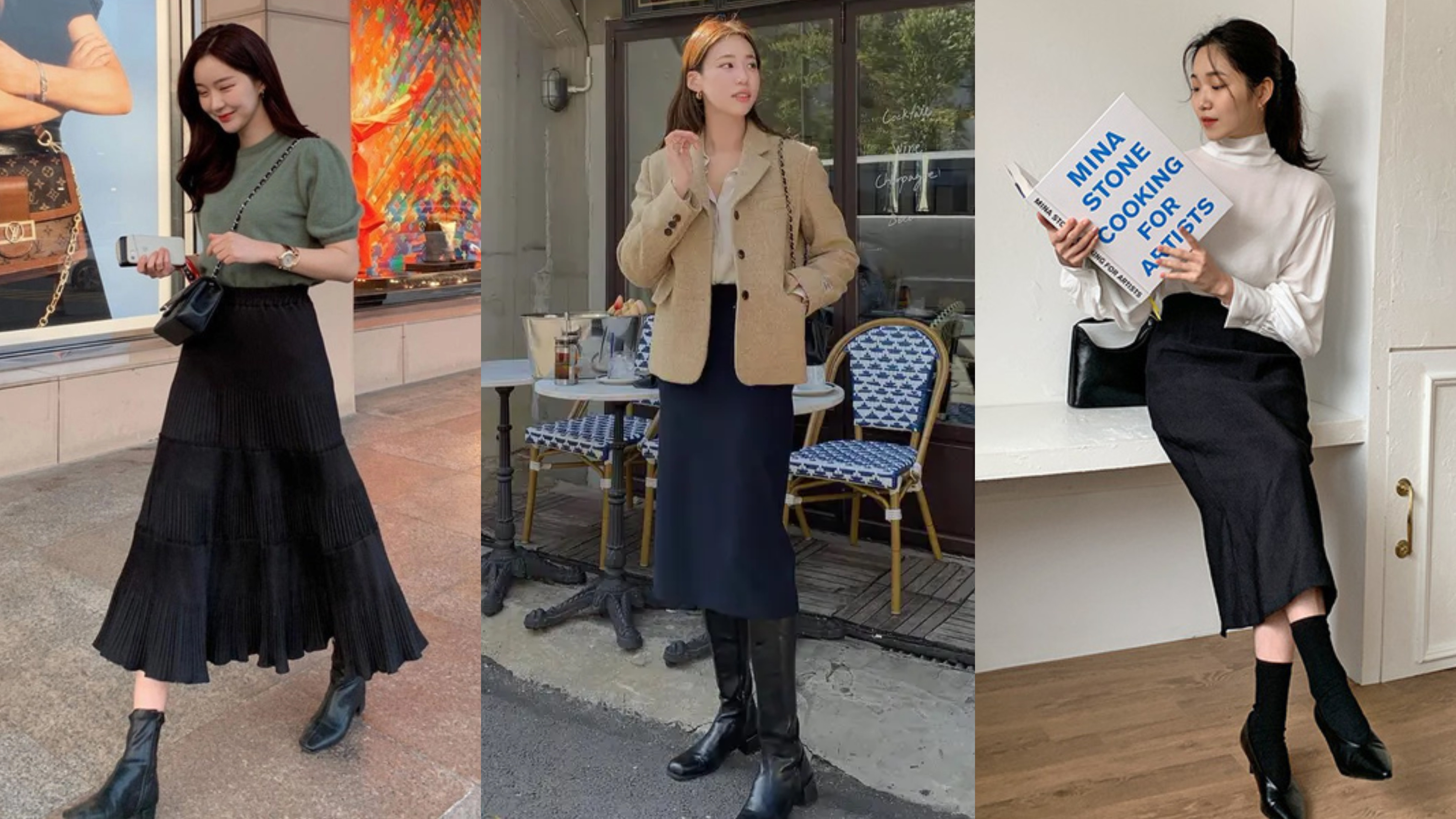 Gợi ý 10 set đồ chuẩn sang-xịn-mịn với chân váy đen giúp chị em xoá tan nỗi lo bị cộng thêm vài tuổi