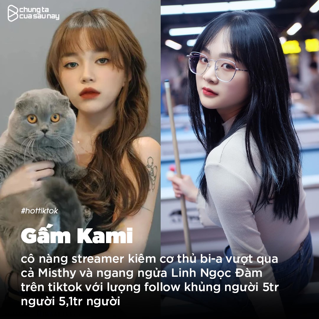 Nữ streamer mới nổi Gấm Kami bị đem ra so sánh với đàn chị khi vừa chạm mốc 5 triệu followers trên TikTok