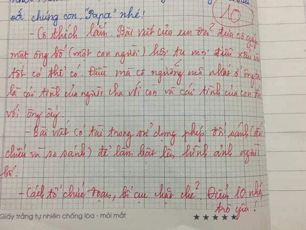 Nguyên văn bài tả bố “siêu lầy” đạt điểm 10 tuyệt đối