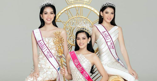 Hoa hậu Đỗ Thị Hà đọ sắc cùng 2 Á hậu trong  BST mới của NTK Trần Hùng