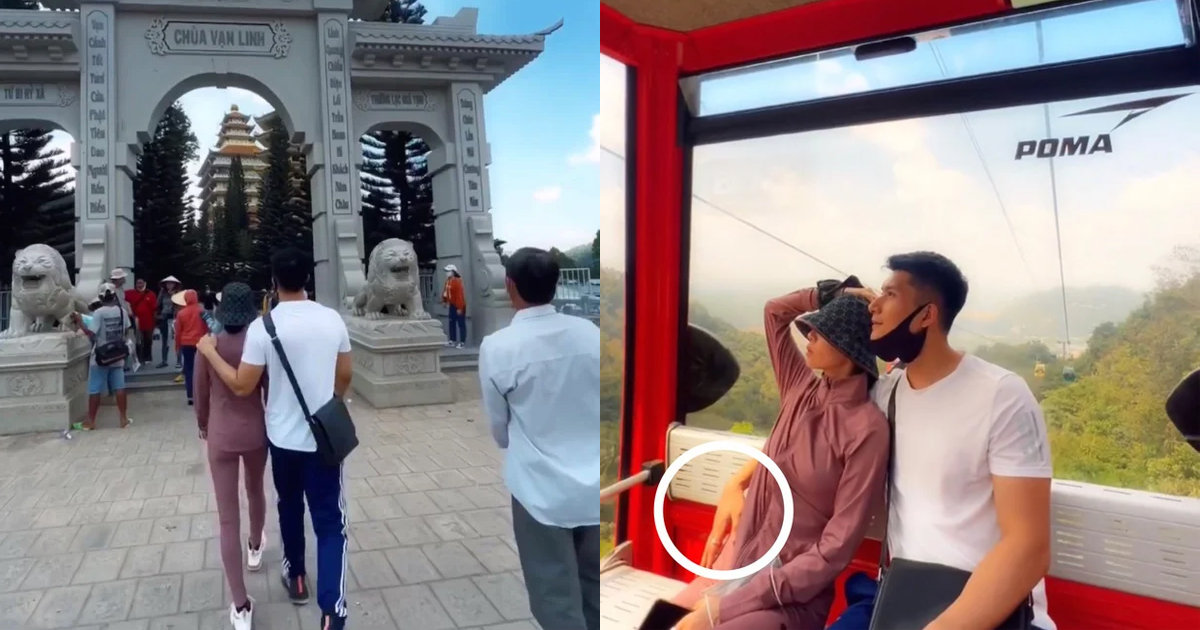 Lâm Bảo Châu đưa Lệ Quyên đi hành hương, gây chú ý bởi hành động hệt vợ chồng son