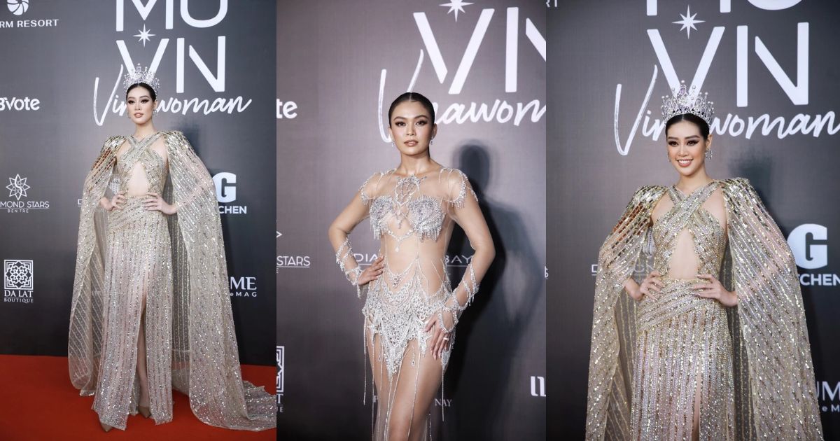 Thảm đỏ Hoa hậu Hoàn vũ Việt Nam: Khánh Vân lộ diện cùng vương miện, Mâu Thủy hở bạo