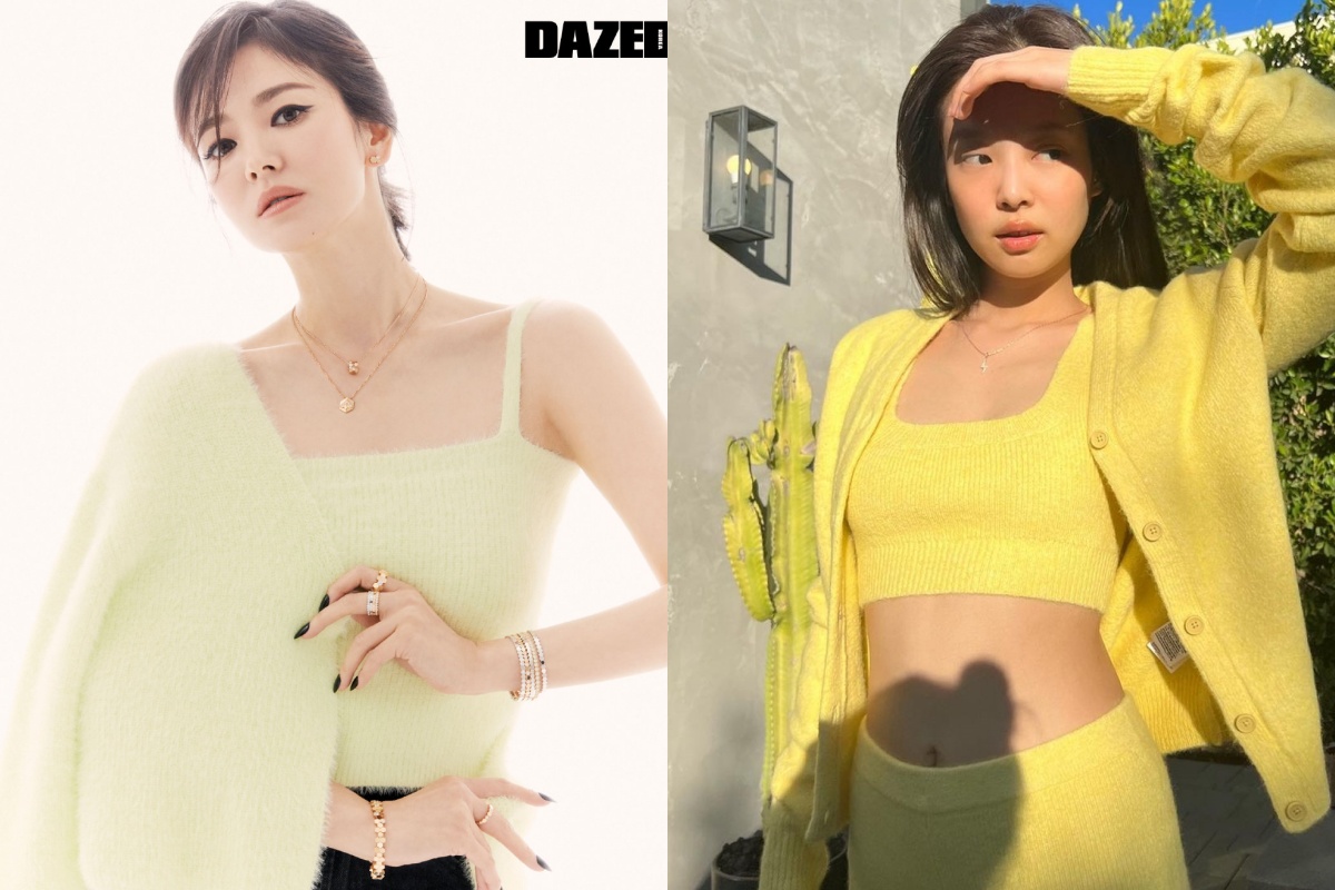 Song Hye Kyo đụng hàng áo len croptop với Jennie: Hơn kém 20 tuổi có tạo nên khoảng cách? - Ảnh 7