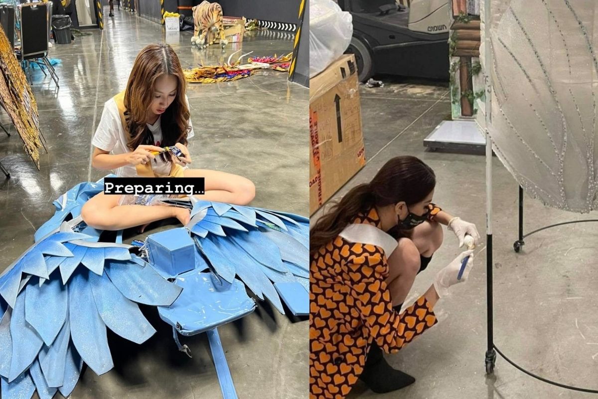 Hỏng trang phục trước giờ thi: Thùy Tiên, Khánh Vân lăn xả như thợ sơn, thợ hàn chuyên nghiệp