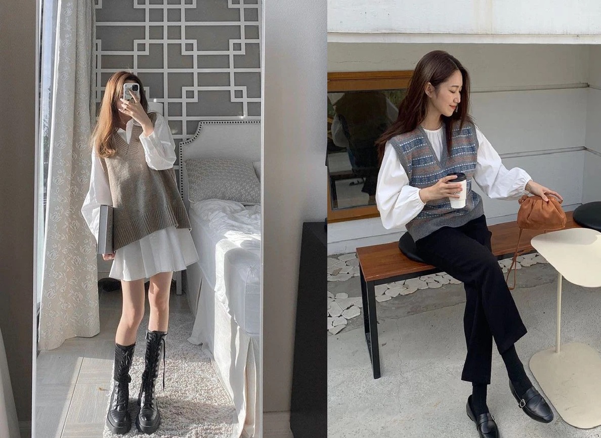 Tại sao gái Hàn cứ lên đồ là đẹp, nhờ tinh ý mix áo gi lê theo công thức này chứ đâu