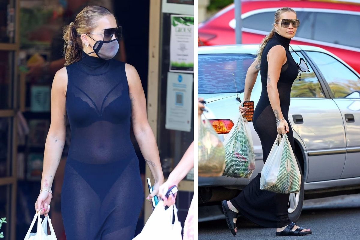 Rita Ora mặc váy xuyên thấu "hở tất tần tật" chỉ để ... đi siêu thị