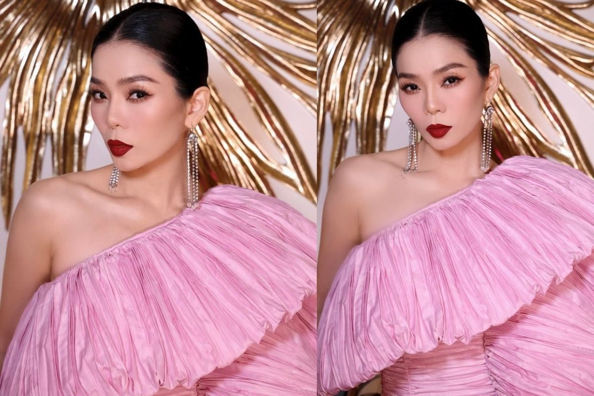 Qua rồi thời bị chê rườm rà, kém sang, Lệ Quyên đã lấy lại phong độ khi mặc màu hồng
