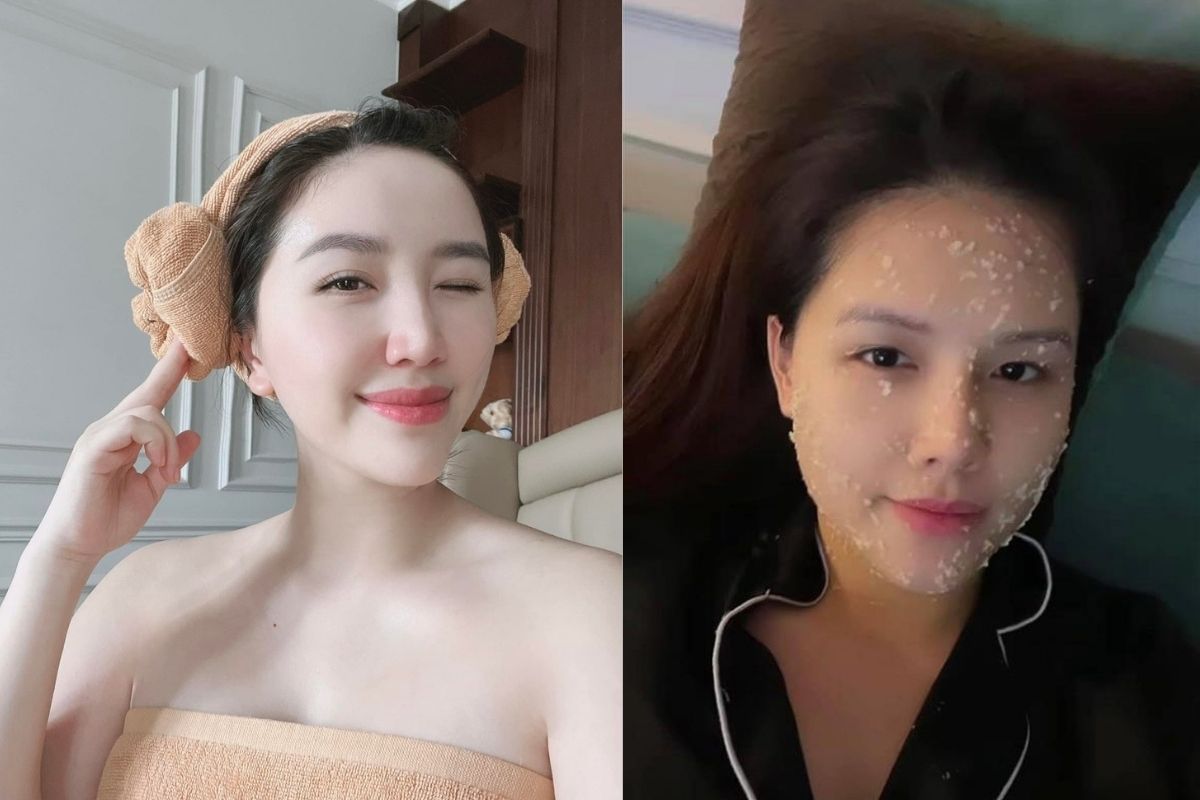 Mẹ bỉm Vbiz dưỡng da căng mịn: Bảo Thy rảnh là thoa lấy thoa để, Phanh Lee dùng sữa của chính mình