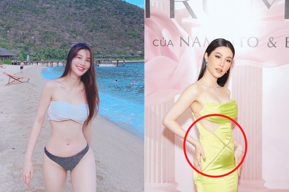 Đạt 10 điểm khi mặc bikini nhưng Diễm My 9X thường xuyên lộ bụng "tròn xoe" trên thảm đỏ