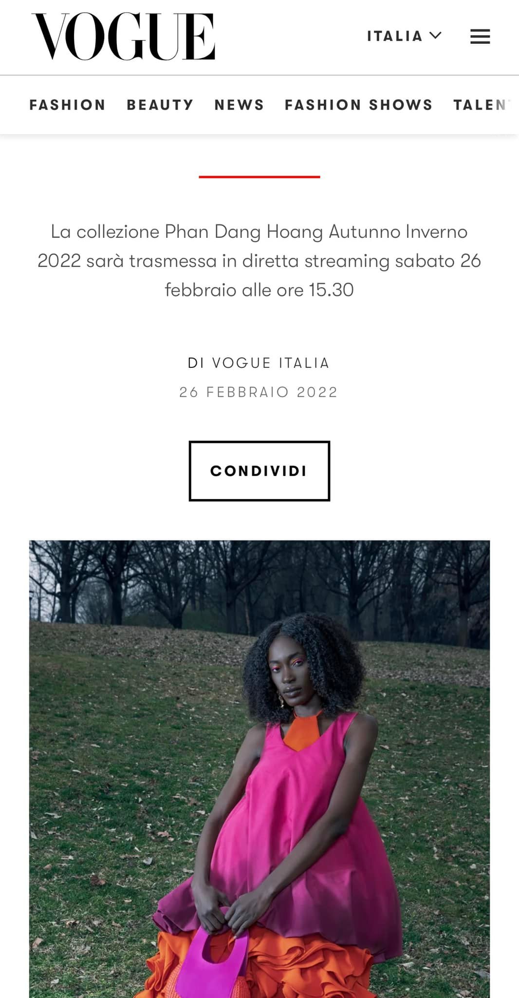 Ngay khi ra mắt LA PEINTURE ở Afro Fashion Week - bộ sưu tập đã được Vogue Italia hết lời khen ngợi.