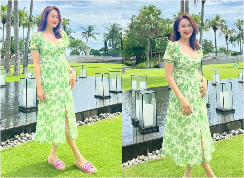 Hồng Diễm cứ đi biển là mang cả vali váy điệu đà - Ảnh 3