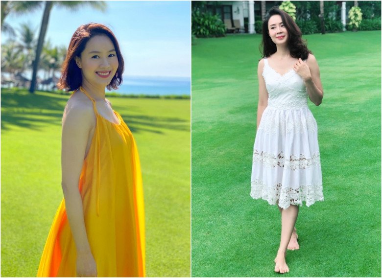 Hồng Diễm cứ đi biển là mang cả vali váy điệu đà - Ảnh 7