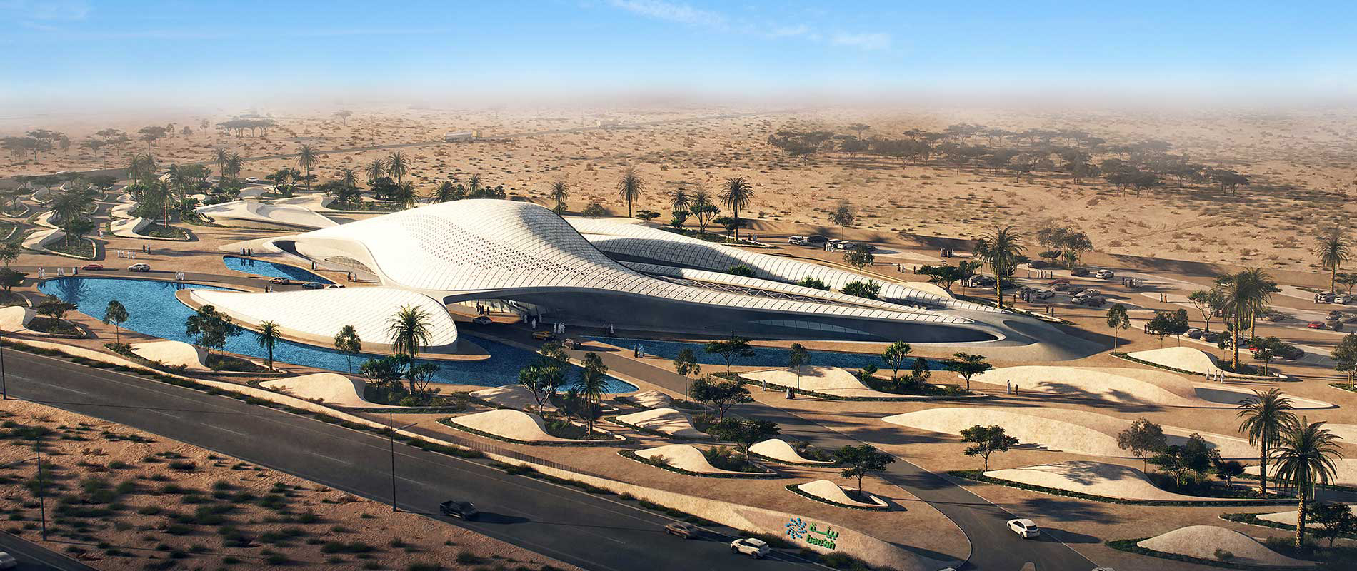 Hình ảnh và những đường cong tuyệt đẹp của tòa nhà lấy cảm hứng từ những cồn cát sa mạc đặc trưng của vùng Trung Đông. 