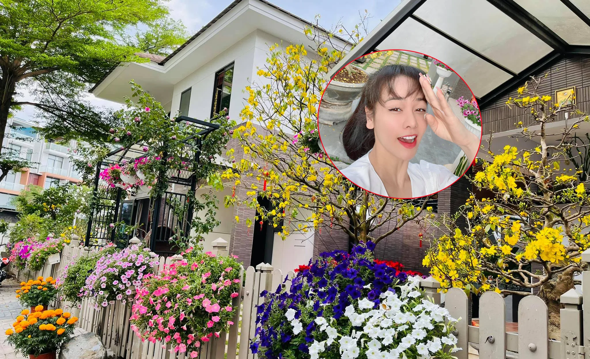 Căn biệt thự 20 tỷ với khuôn viên ngập tràn sắc hoa của ca sĩ Nhật Kim Anh