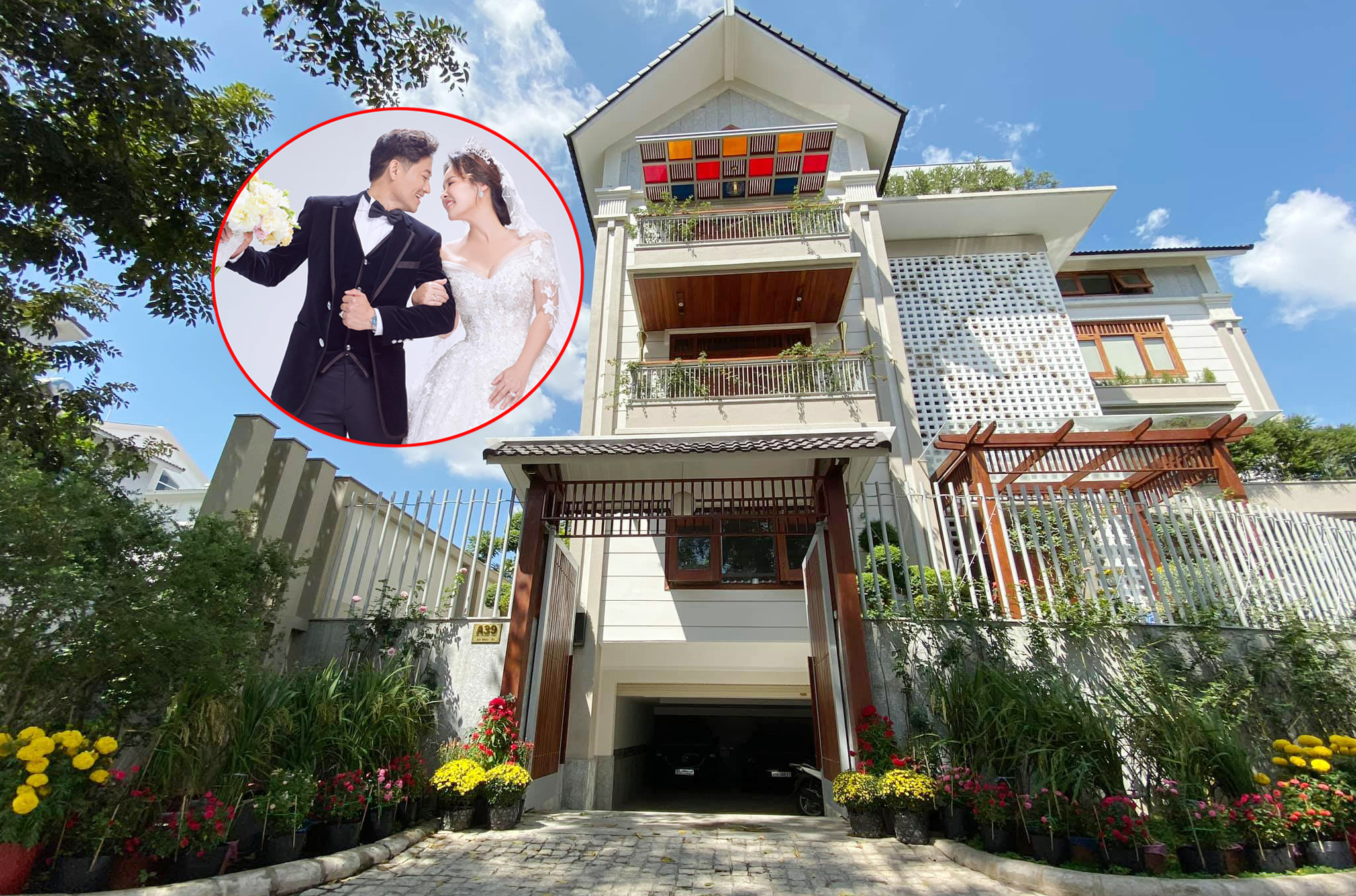 Căn biệt thự ngập tràn sắc hoa diễn viên Quý Bình và bà xã doanh nhân ở Q.7