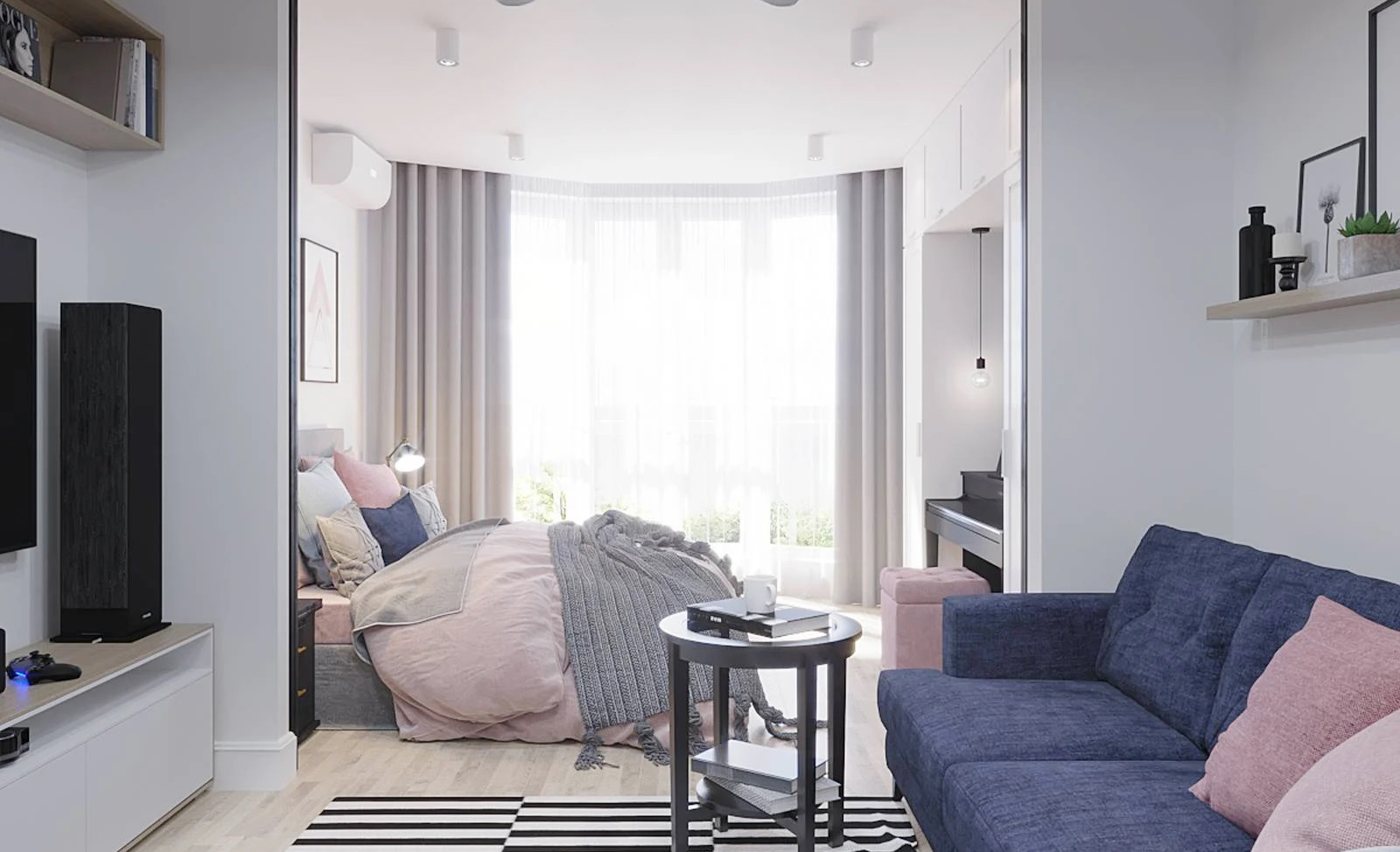 Căn hộ 47m² với gam màu tươi sáng, nội thất tiện nghi của cô nàng độc thân