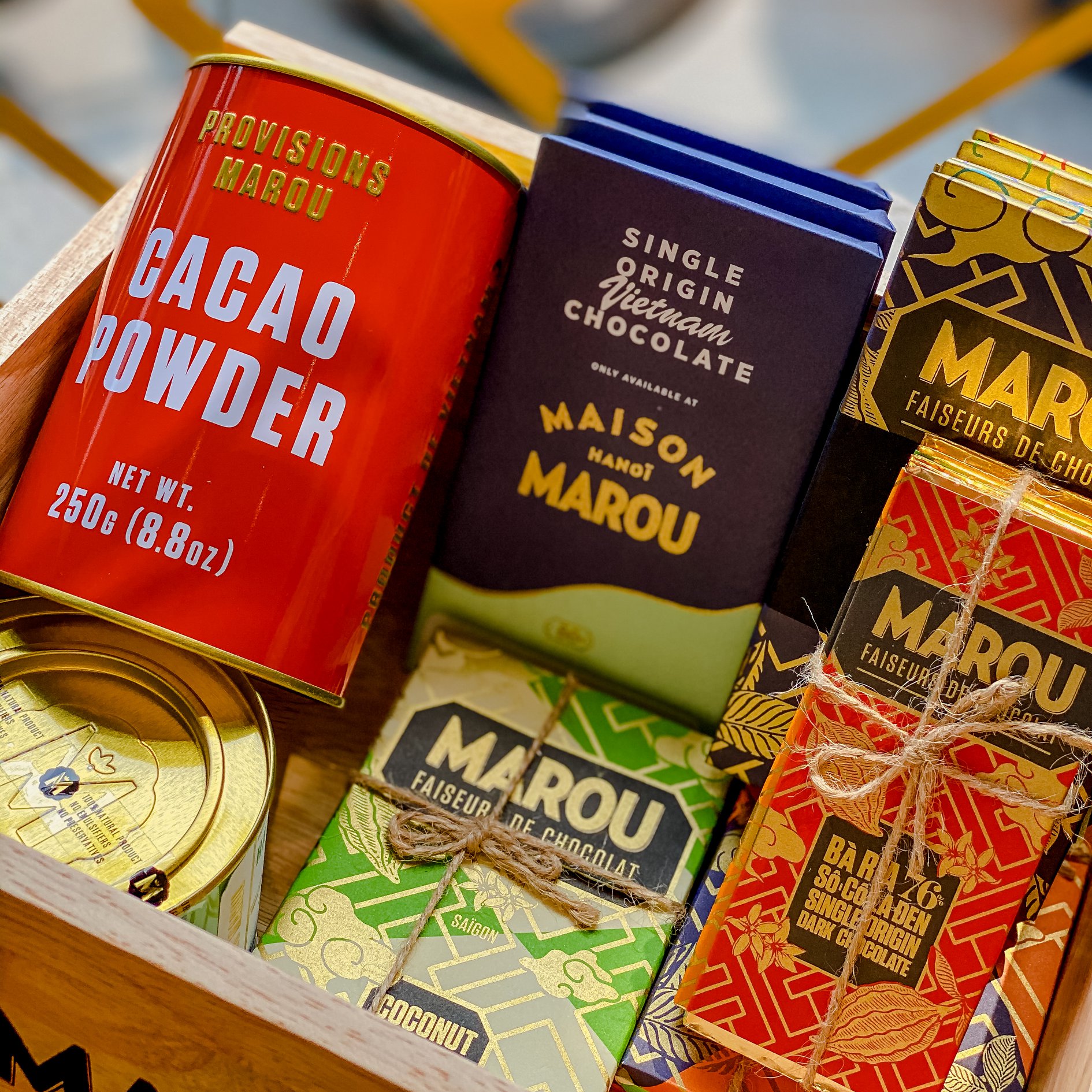 Sản phẩm Maison Marou khá đa dạng, ngoài socola thanh còn có bột ca cao, bánh, kem...