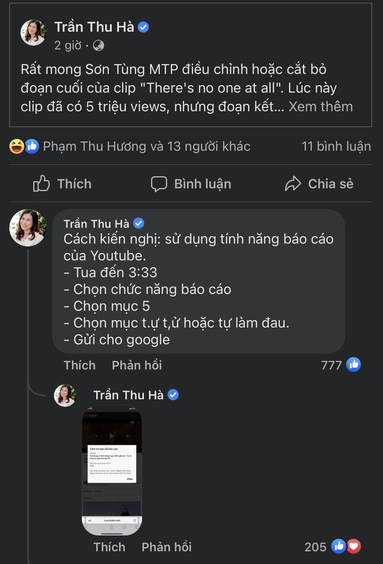 Nhiều KOLS, page kêu gọi report MV Sơn Tùng, từ khoá 'report MV Sơn Tùng' lên 'hot search' - Ảnh 1