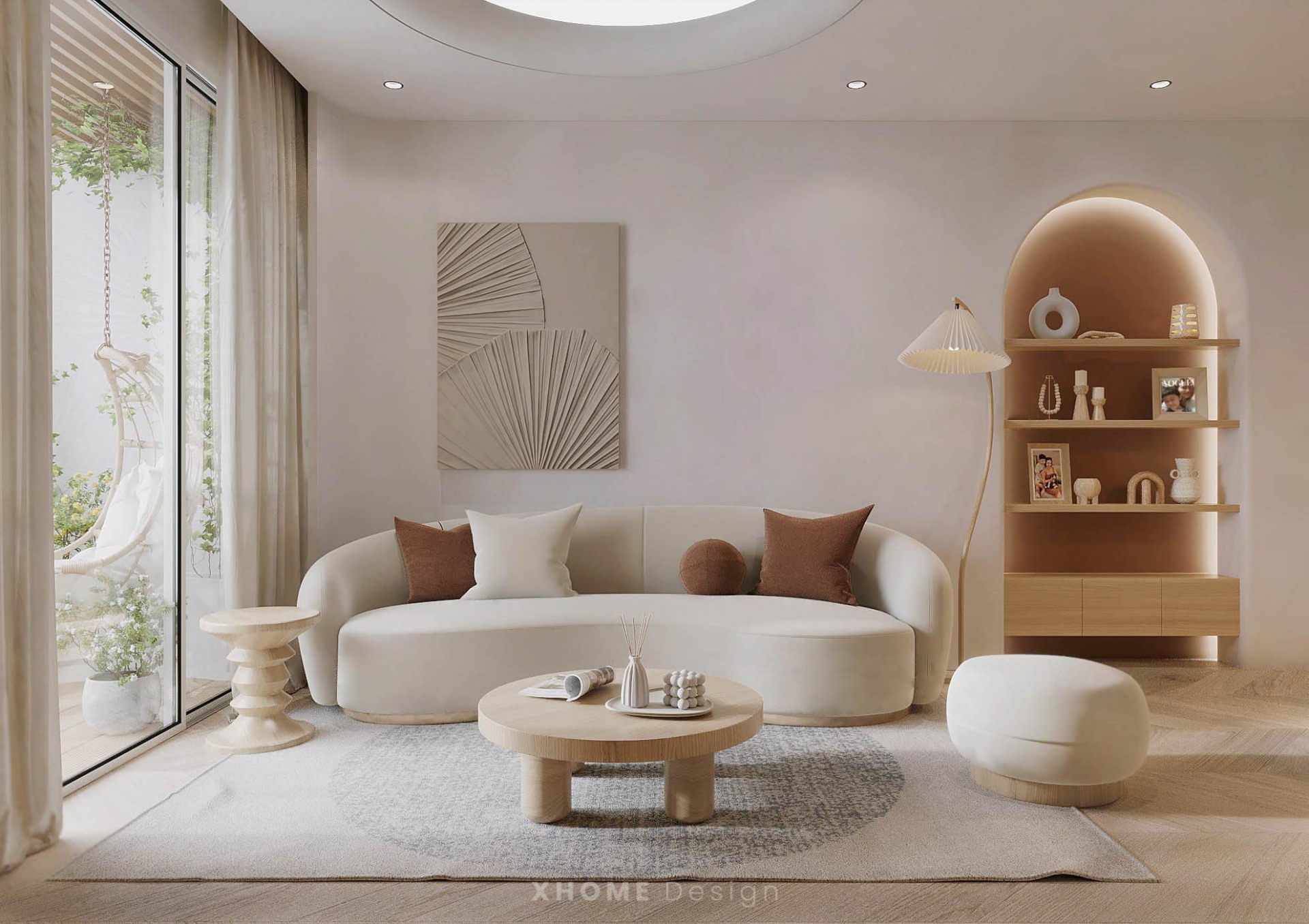 Phòng khách tràn ngập ánh sáng 