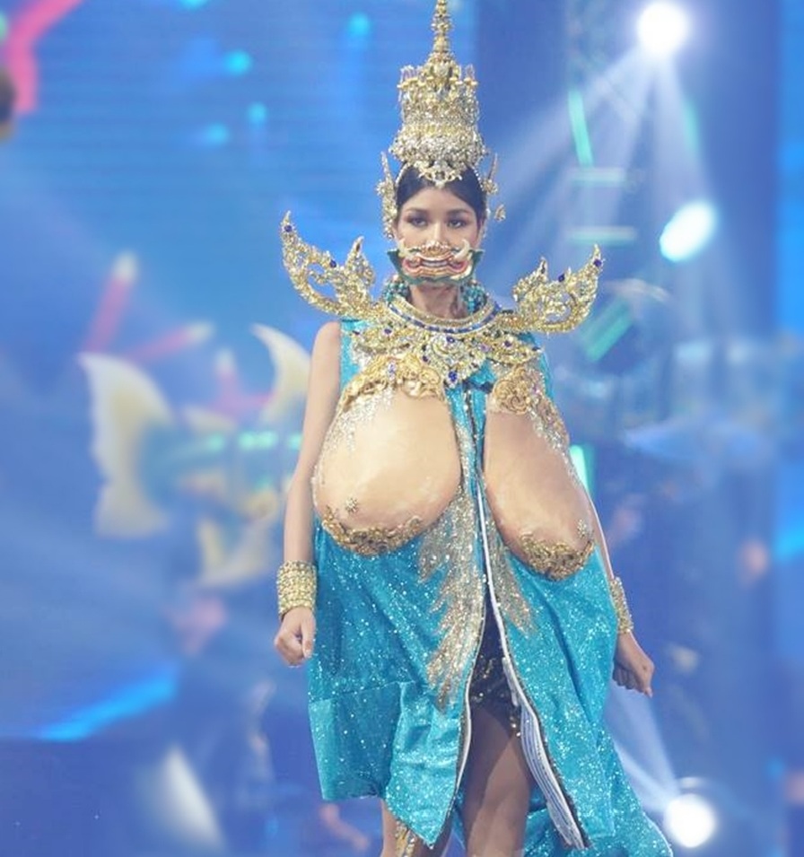 Quốc phục gây tranh cãi tại Hoa hậu Hoàn vũ Thái Lan.