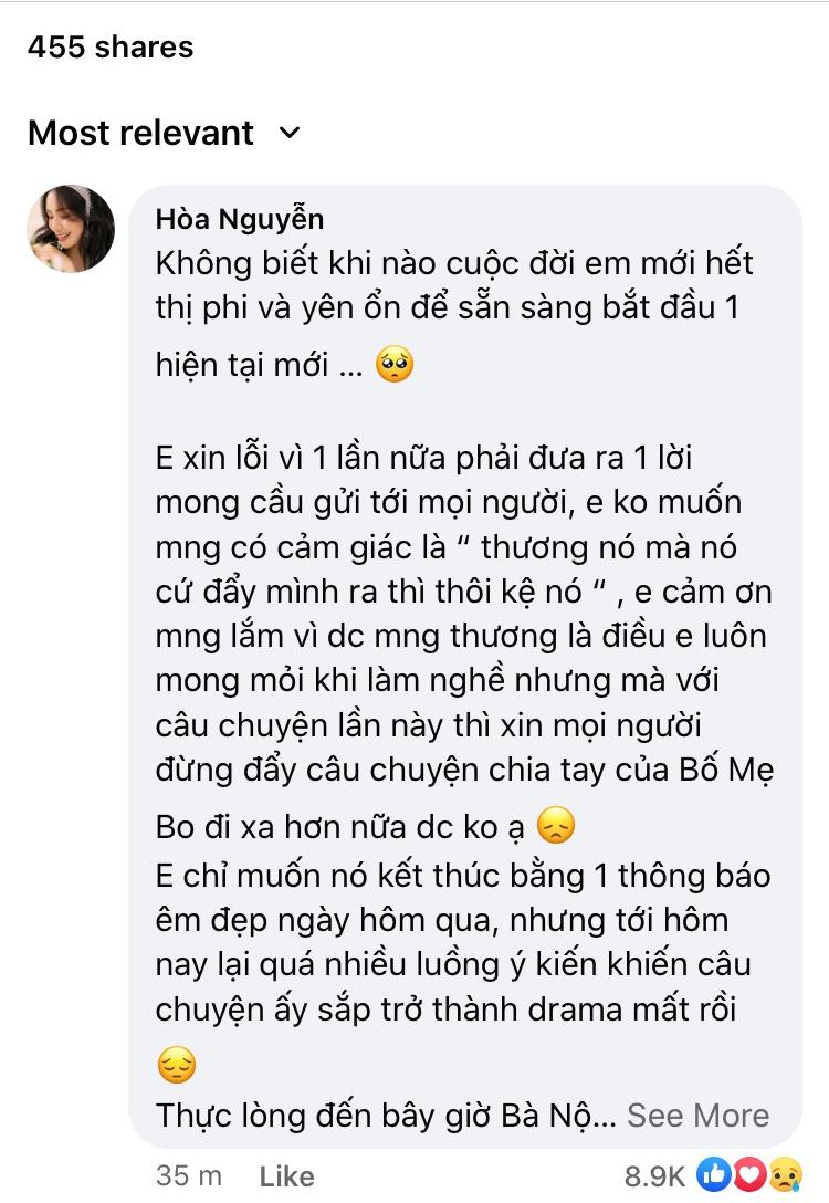 Hòa Minzy đang 'cách ly một mình, chữa bệnh và đau lòng', Minh Hải nhắn nhủ: 'Có gì cứ gọi anh' - Ảnh 2