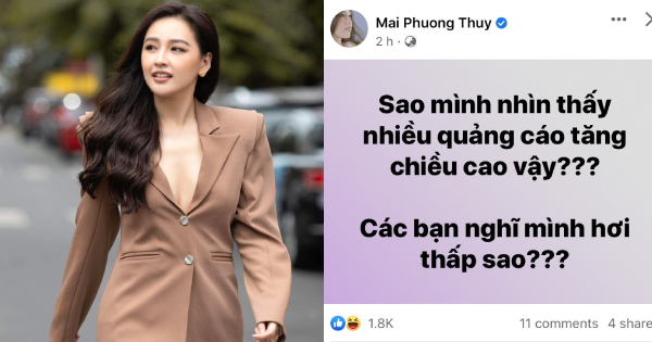 Mai Phương Thúy được tiếp thị quảng cáo tăng chiều cao: "Các bạn nghĩ mình hơi thấp sao?"