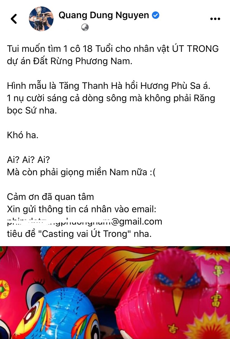 Tăng Thanh Hà xin đạo diễn Nguyễn Quang Dũng vai Út Trong của 'Đất rừng Phương Nam' bản điện ảnh - Ảnh 1