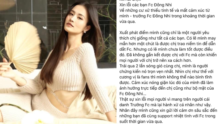 Trưởng FC Đông Nhi nhận lỗi, xin từ chức sau ồn ào mâu thuẫn giữa ê-kíp Đông Nhi và FC