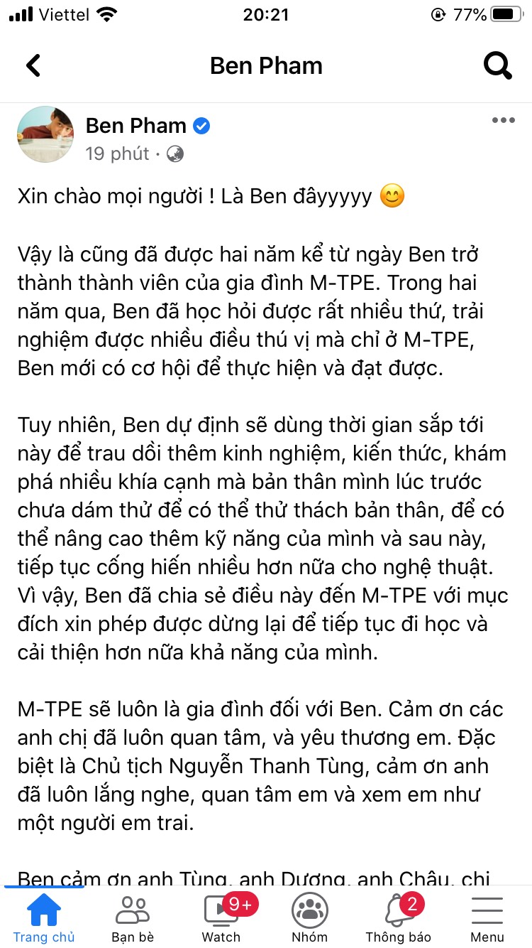 Giám đốc sáng tạo nói lời chia tay công ty Sơn Tùng sau hai năm gắn bó - Ảnh 1