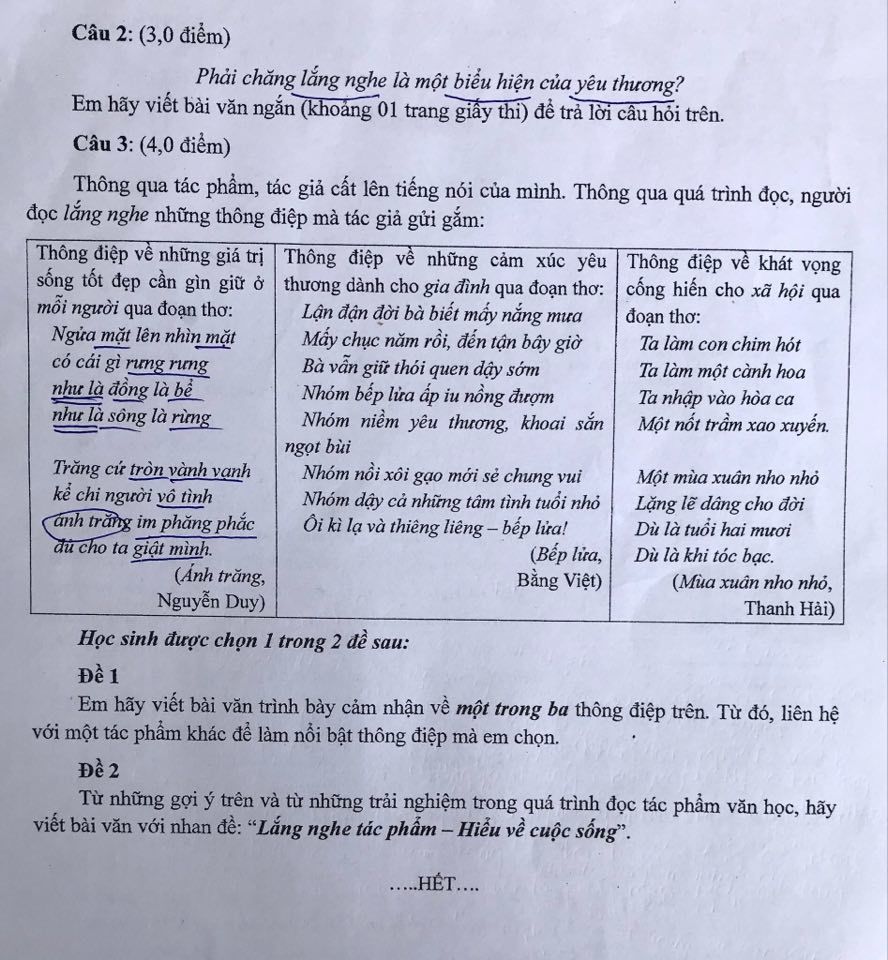 Đề thi môn Ngữ văn kỳ thi vào lớp 10 THPT TP. HCM 2022 - Ảnh 1