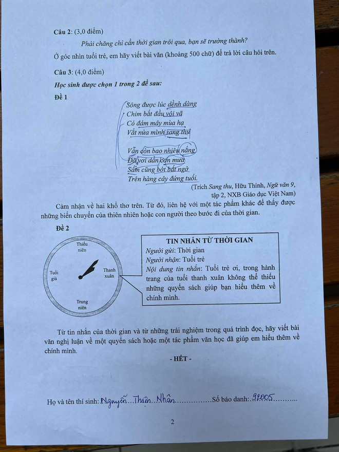 Đề thi môn Ngữ văn kỳ thi vào lớp 10 THPT TP. HCM 2022 - Ảnh 1