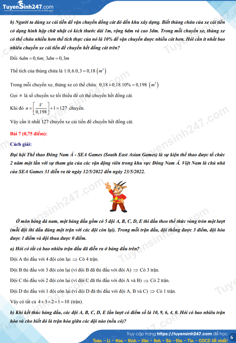 Đáp án đề thi môn Toán thi vào lớp 10 THPT TP. HCM 2022 - Ảnh 1