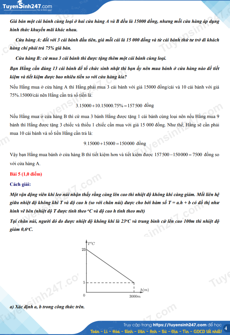 Đáp án đề thi môn Toán thi vào lớp 10 THPT TP. HCM 2022 - Ảnh 1