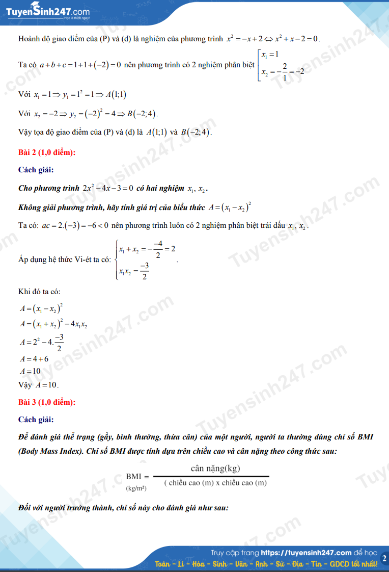 Đáp án đề thi môn Toán thi vào lớp 10 THPT TP. HCM 2022 - Ảnh 1