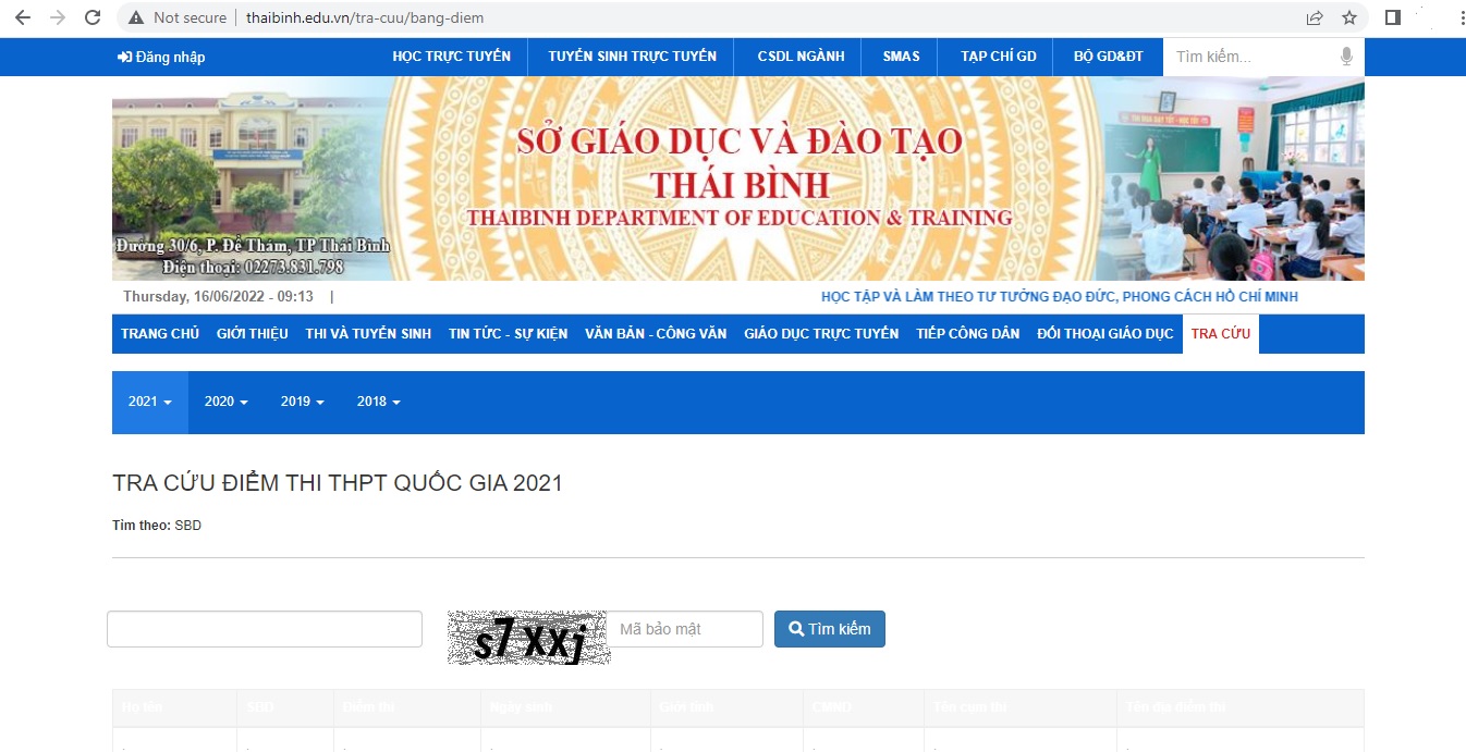Tra cứu điểm thi tuyển sinh lớp 10 năm 2022 Thái Bình mới nhất - Ảnh 1