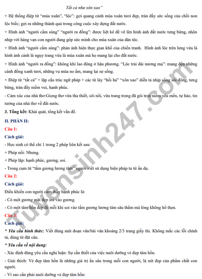 Đáp án đề thi môn Ngữ văn thi vào lớp 10 THPT TP. Hà Nội 2022 - Ảnh 2