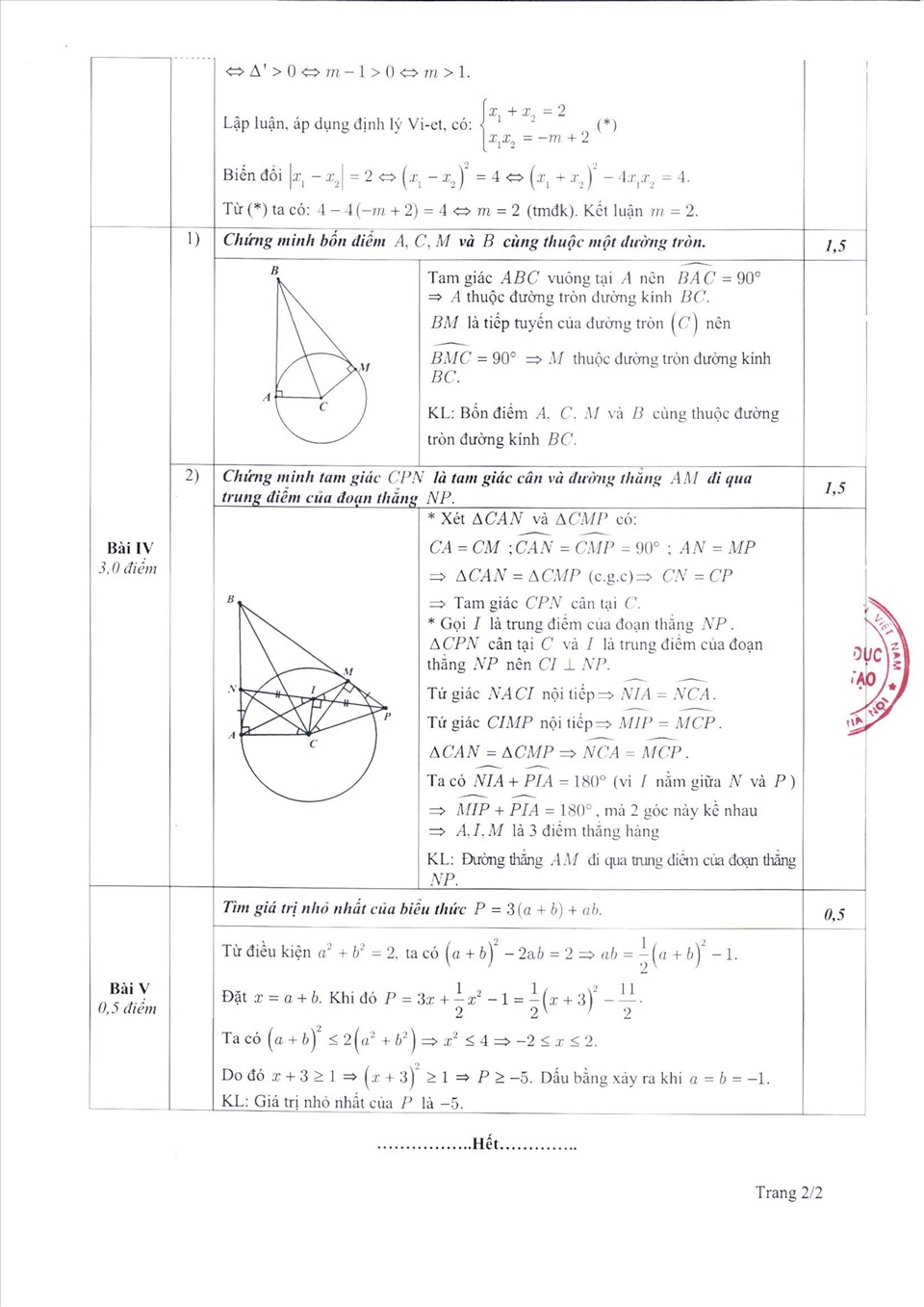 Gợi ý đáp án đề thi môn Toán thi vào lớp 10 THPT TP. Hà Nội 2022 - Ảnh 2